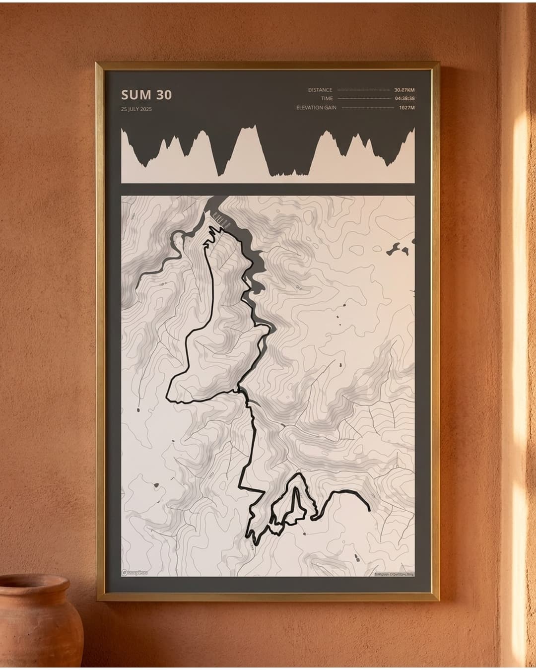 River Loop framed route map poster
