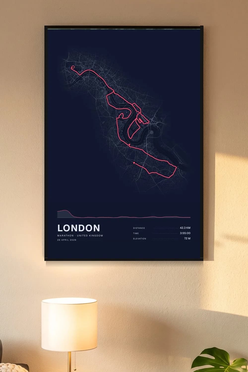 London Marathon framed route map poster