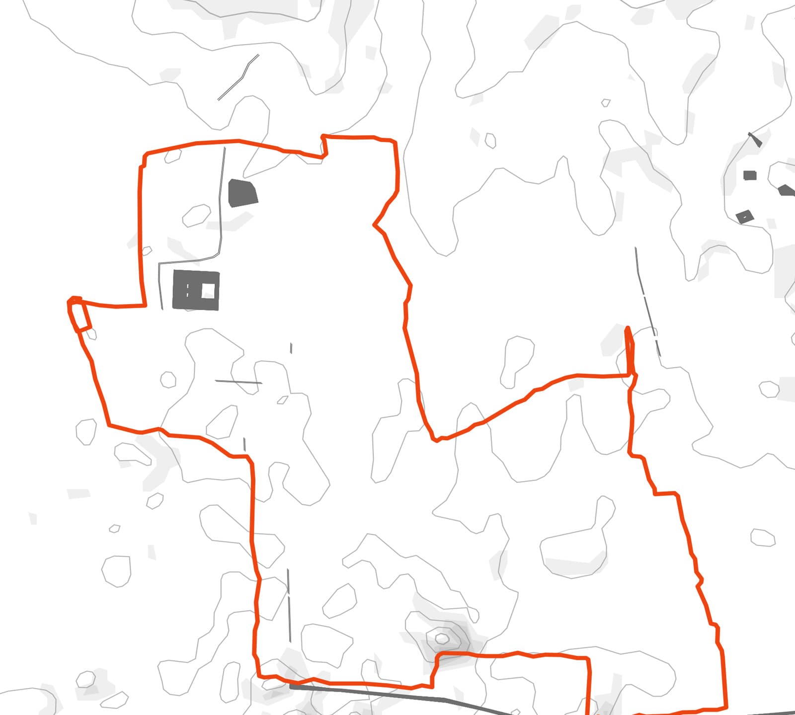 Close-up of the puppy-shaped GPS route