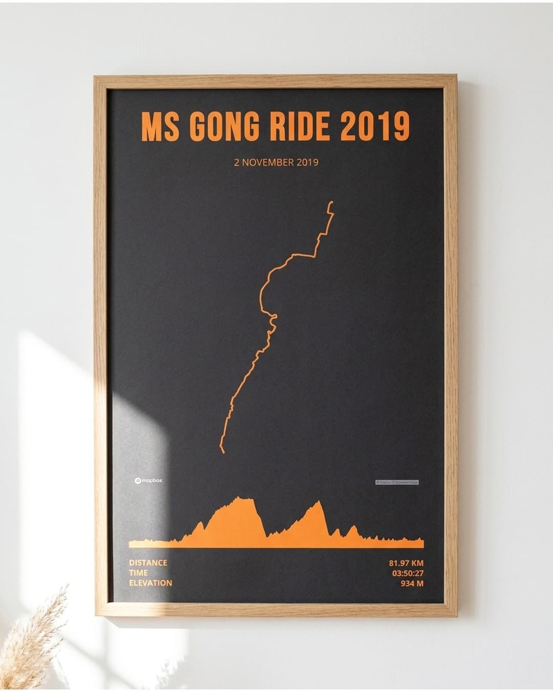 Creek Loop framed route map poster