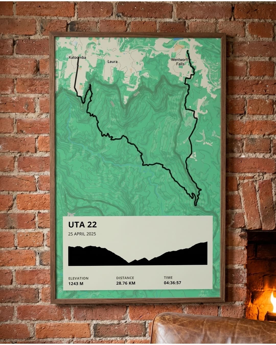 Forest Park framed route map poster