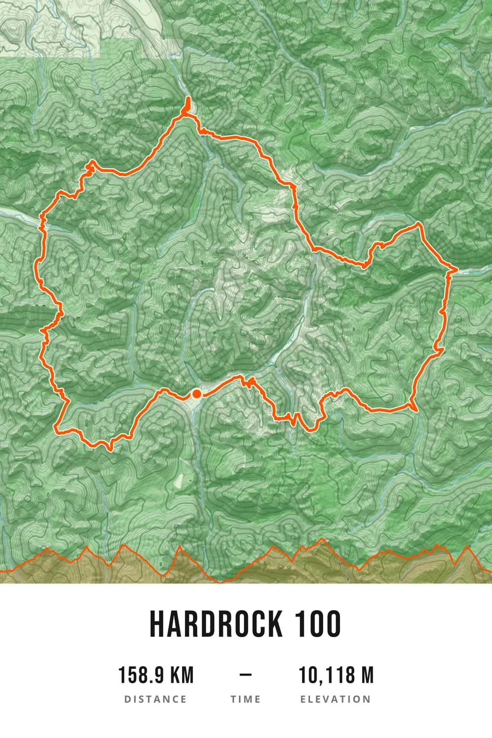 Hardrock 100 route map poster