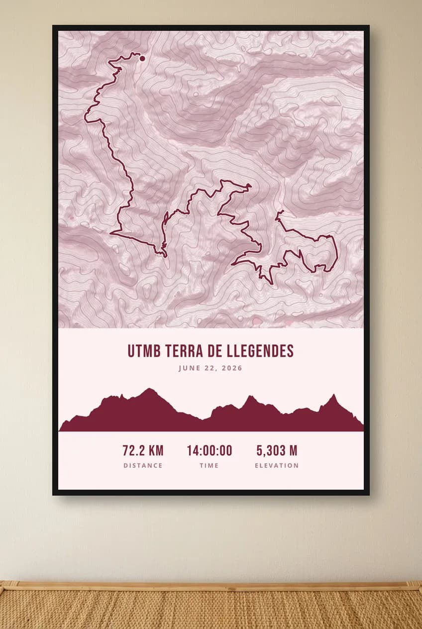 UTMB Terra de Llegendes 25M framed route map poster