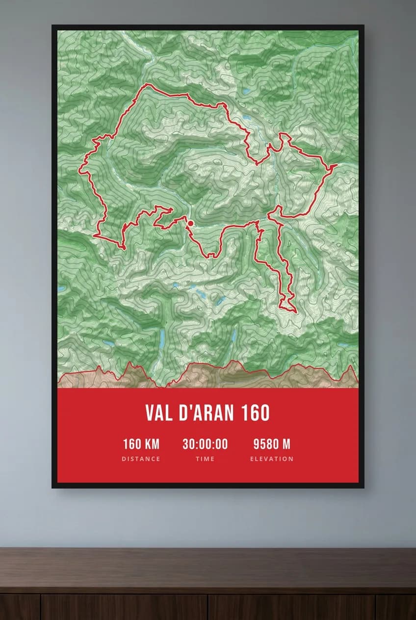 Val d'Aran 160 framed route map poster